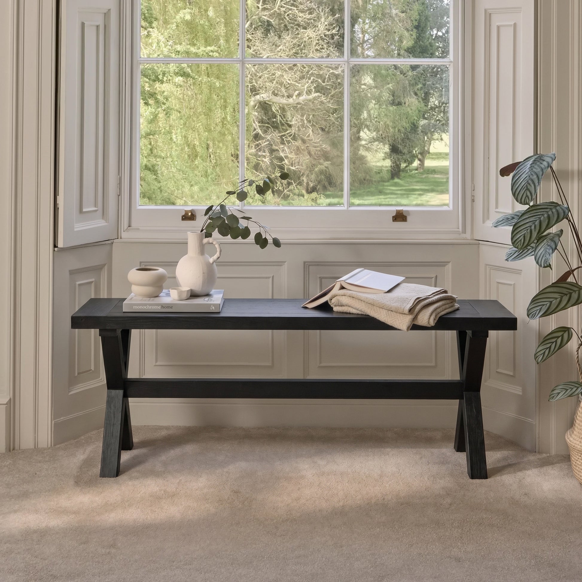 Charlotte 3 Seater Dining Bench - Black Oak - Laura James 