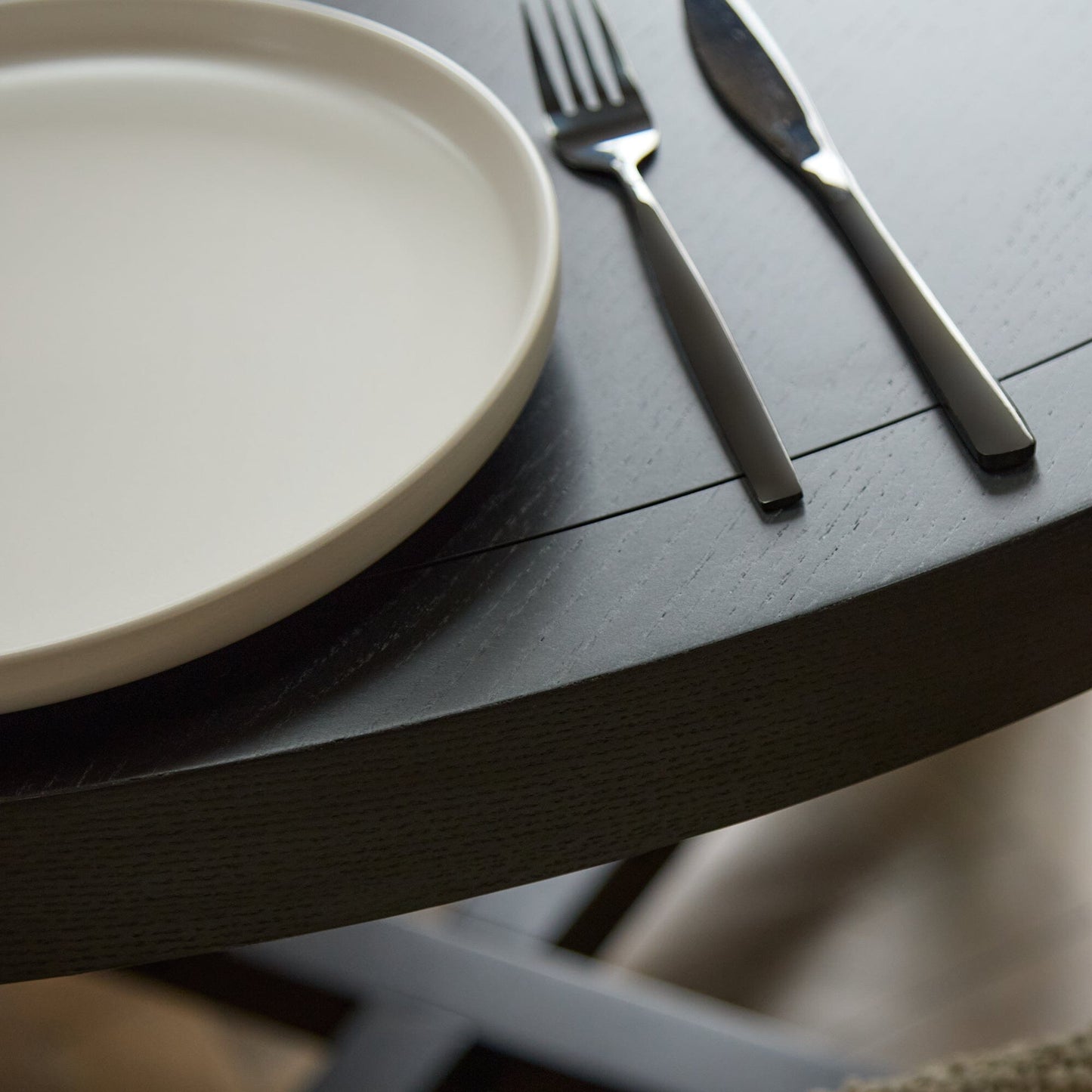 Charlotte Black Oak Round Dining Table - Laura James