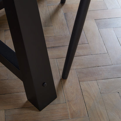 Charlotte Black Oak Round Dining Table Set - 4 Seater - Carter Black Oak Dining Armchairs - Laura James