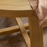 Charlotte Pale Oak Round Dining Table Set - 4 Seater - Ella Pale Oak Carver Chair - Fawn Linen - Laura James