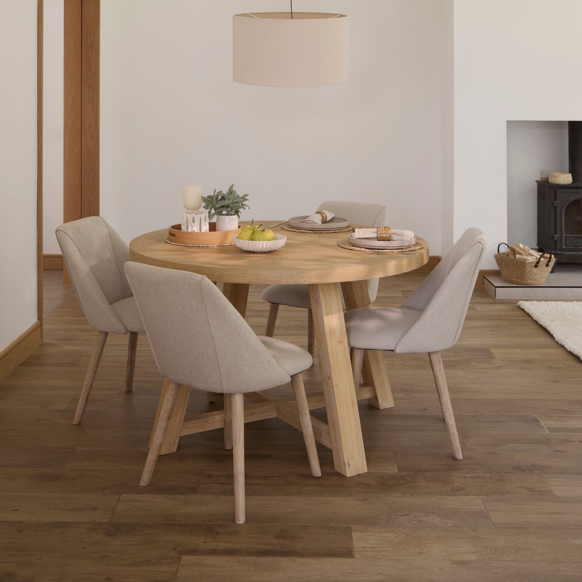 Charlotte Black Oak Round Dining Table - Laura James