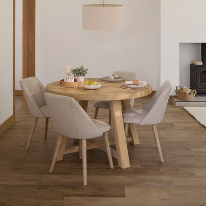 Charlotte Black Oak Round Dining Table - Laura James