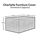 Charlotte 6 Seater Wooden Garden Dining Set with 6 Imani Dining Chairs - Whitewash - Laura James 