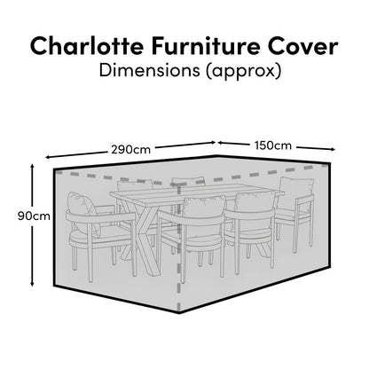 Charlotte 6 Seater Wooden Garden Dining Set with 6 Imani Dining Chairs - Whitewash - Laura James 