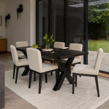 Charlotte Black Oak Extending Dining Table Set - 6 Seater - Nolan Boucle Dining Chairs - Black Oak Legs
- Laura James