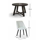 Freya Oat Boucle Dining Chair - Set of 2 - Black Oak Legs - LAURA James