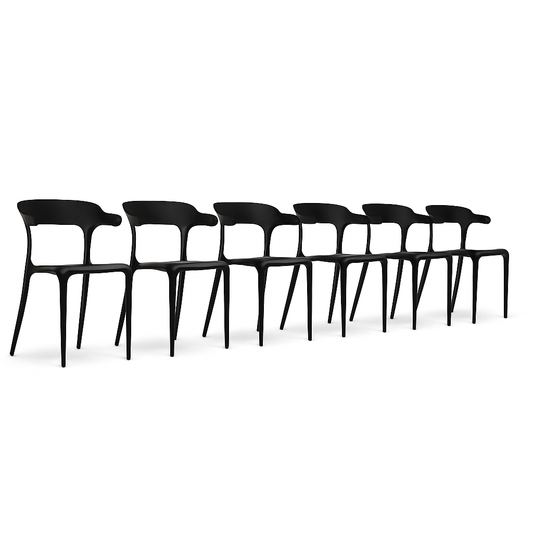 Finn Dining Chairs - Set of 6 - Black