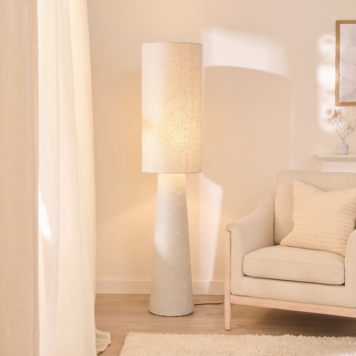 Chattendon 130cm Floor Lamp - Oatmeal - Laura James 