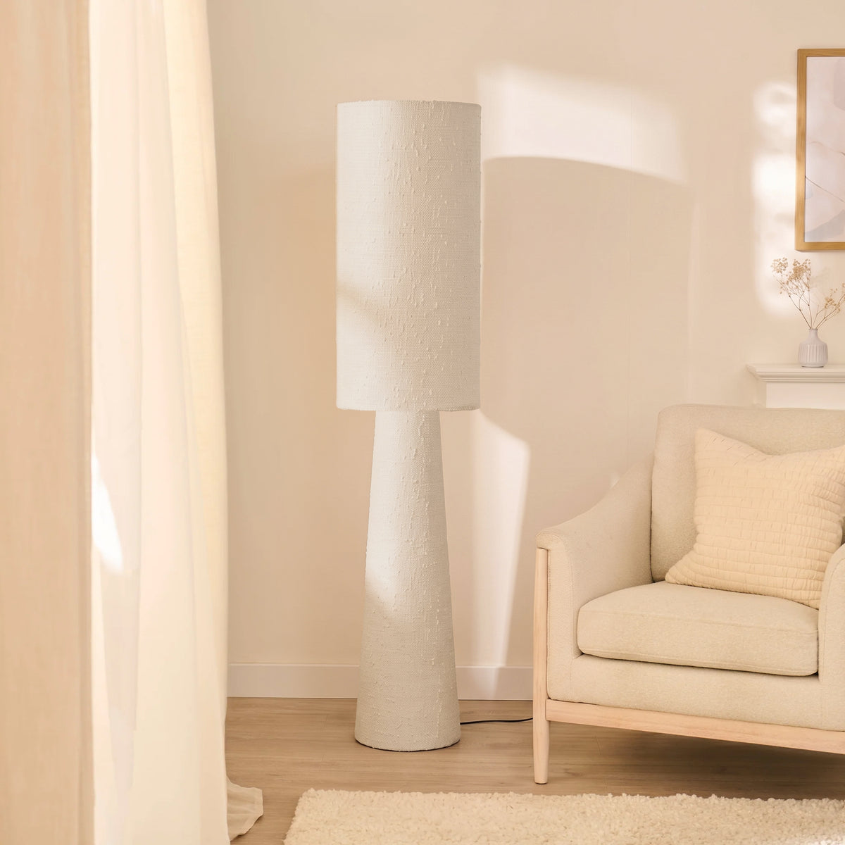 Chattendon 130cm Floor Lamp - Oatmeal - Laura James 