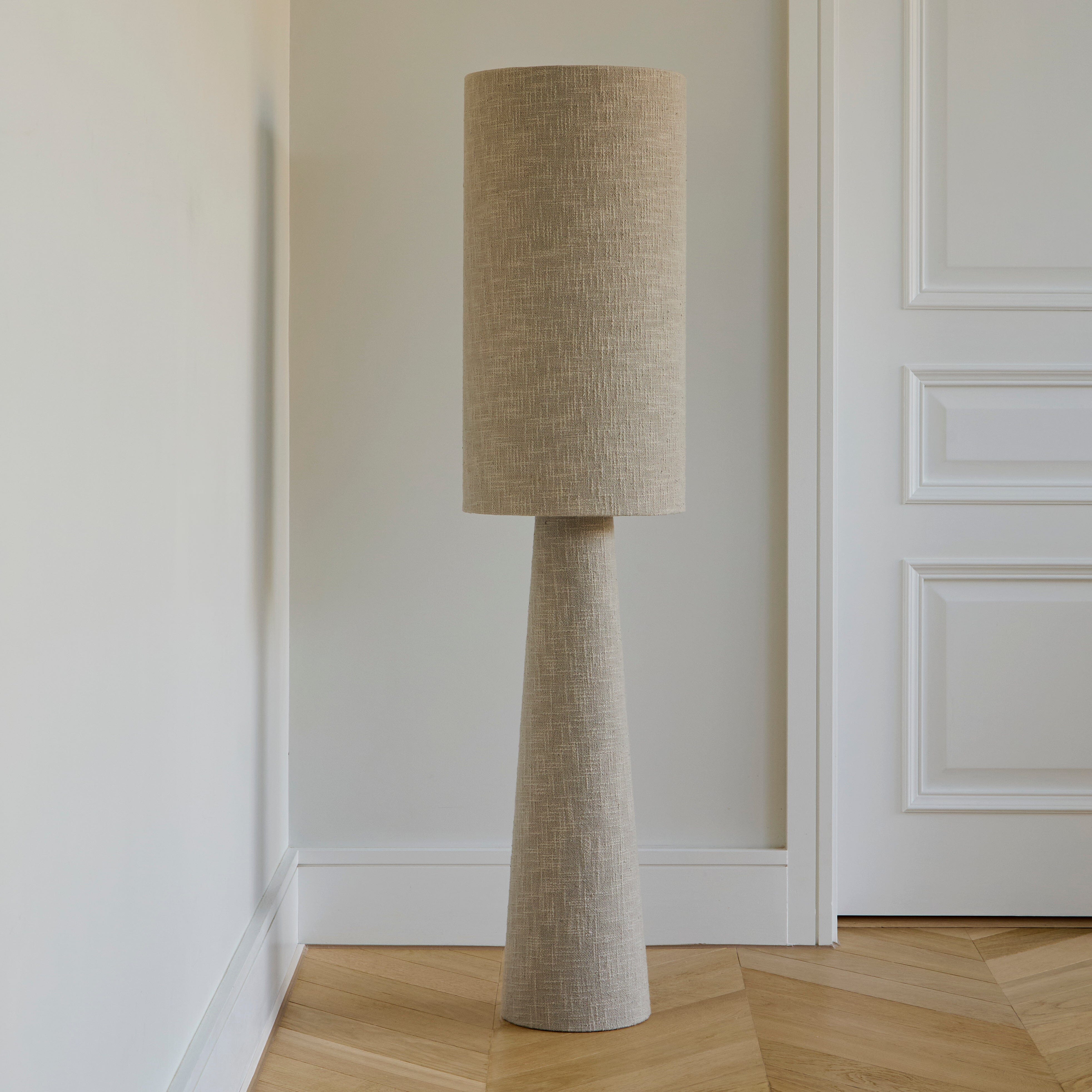 Chattendon 130cm Floor Lamp - Driftwood Slub Linen – Laura James