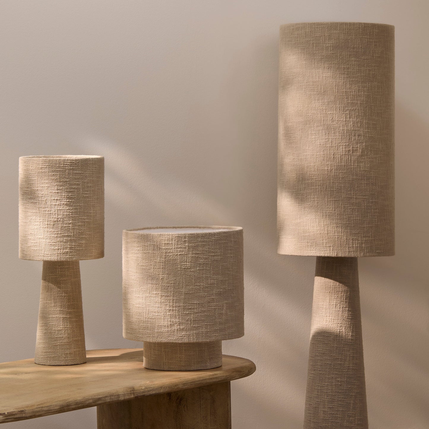 Chattendon Driftwood Slub Linen Floor Lamp - 50cm - Laura James