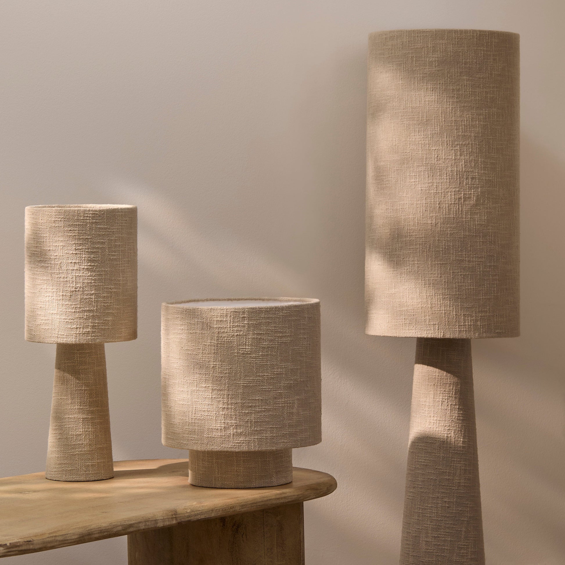 Chattendon Driftwood Slub Linen Floor Lamp - 36cm