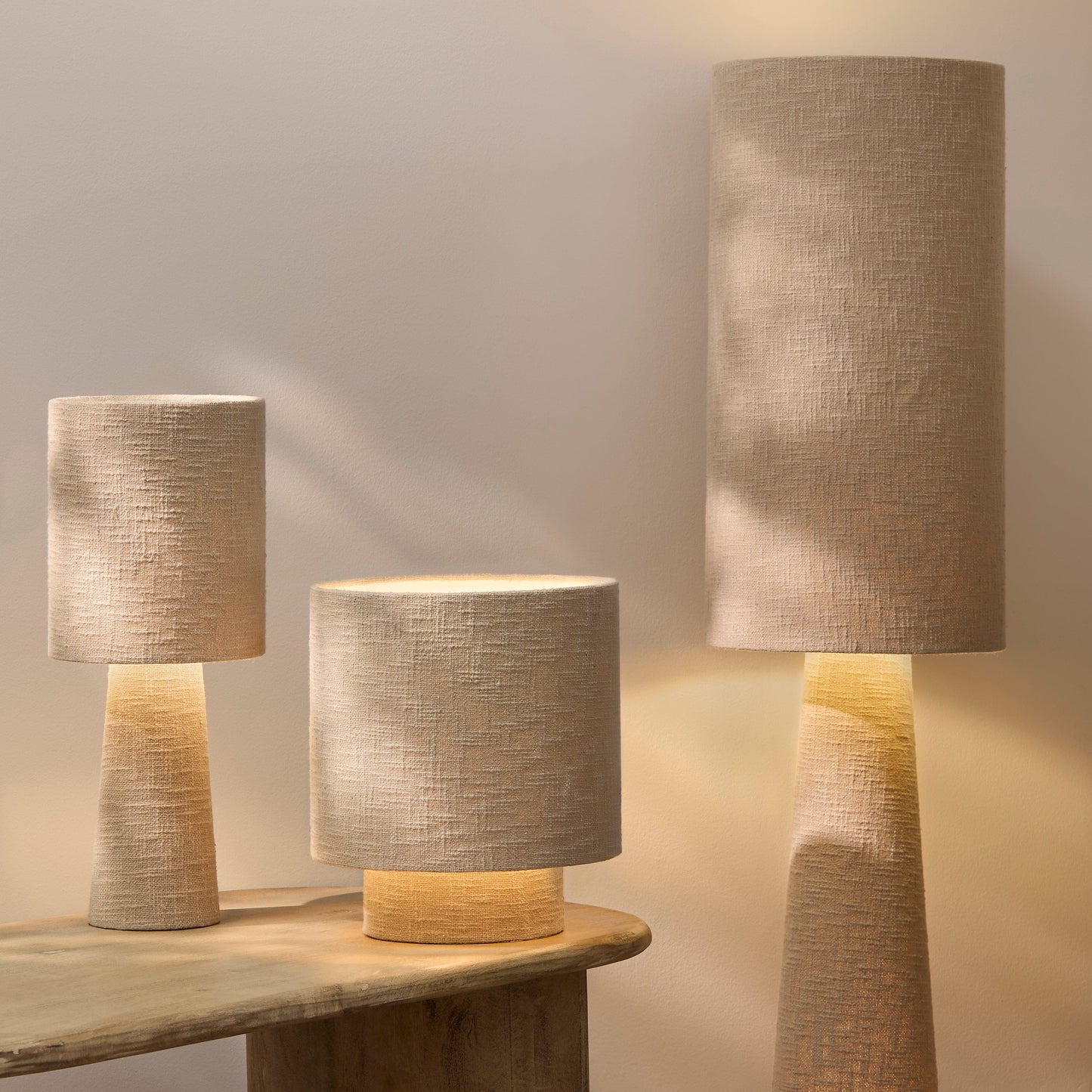 Chattendon Driftwood Slub Linen Floor Lamp - 50cm - Laura James