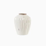 Chera 19cm Ceramic Vase - Off White - Laura James