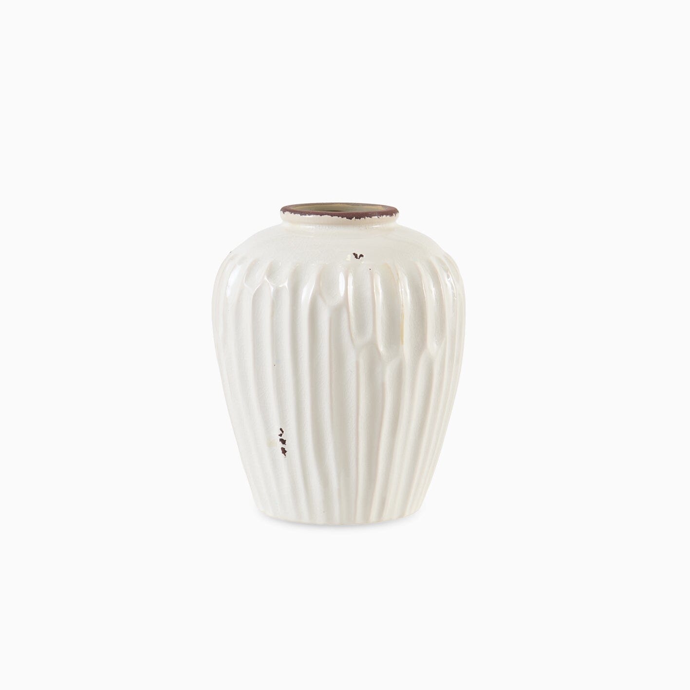 Chera 19cm Ceramic Vase - Off White - Laura James