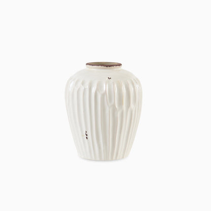 Chera 19cm Ceramic Vase - Off White - Laura James