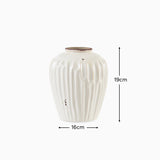 Chera 19cm Ceramic Vase - Off White - Laura James