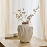 Chera 19cm Ceramic Vase - Off White - Laura James