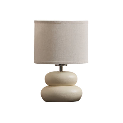 Chesil 29cm Table Lamp - Off White with Alabaster White Linen Shade - Laura James 
