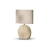 Chesil Off White 51cm Table Lamp with Alabaster White Linen Shade - Laura James 