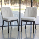 Chloe Dining Chair - Set of 2 - Light Beige with Black Oak Legs - Laura James 