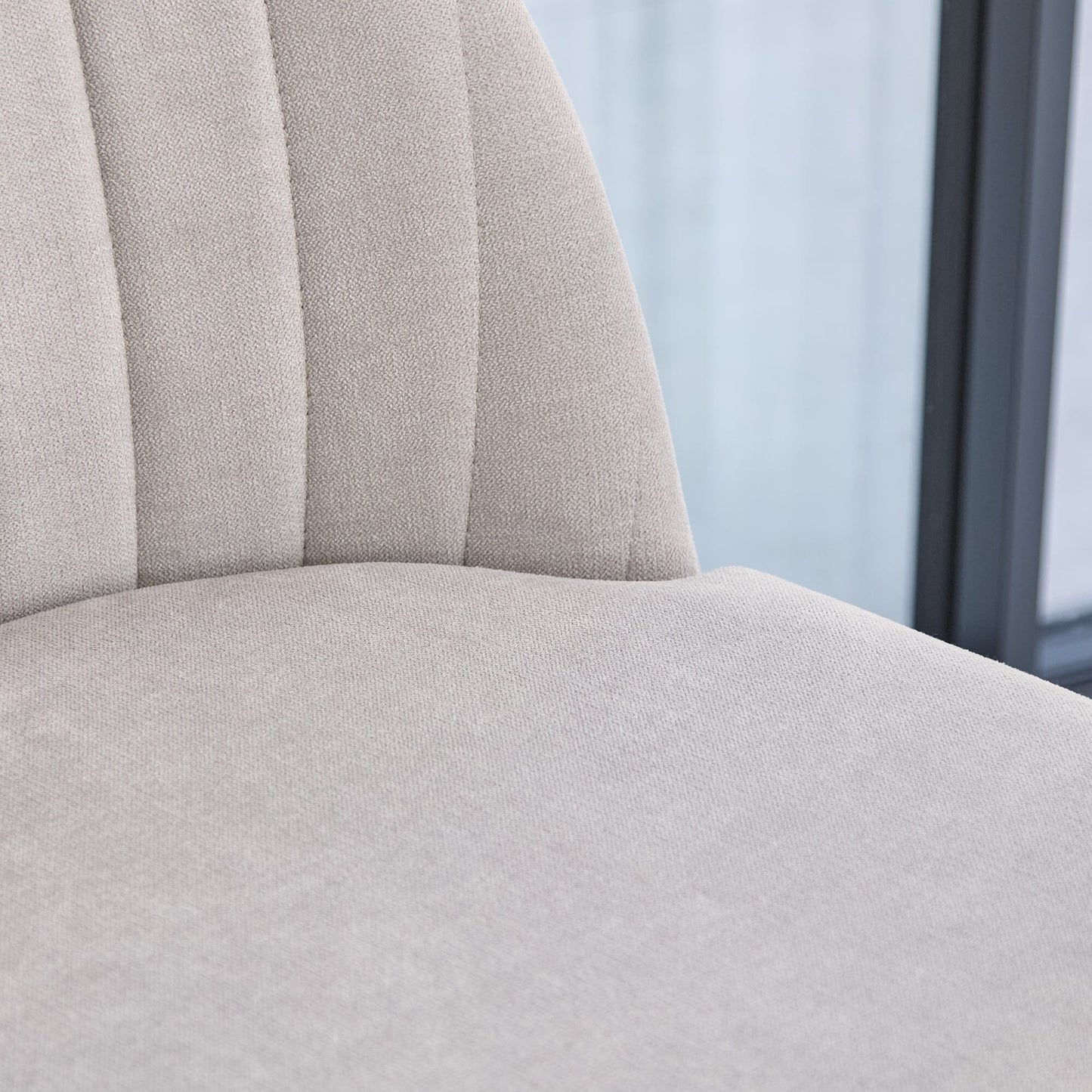 Chloe Dining Chair - Set of 2 - Soft Beige with Black Oak Legs - Laura James 