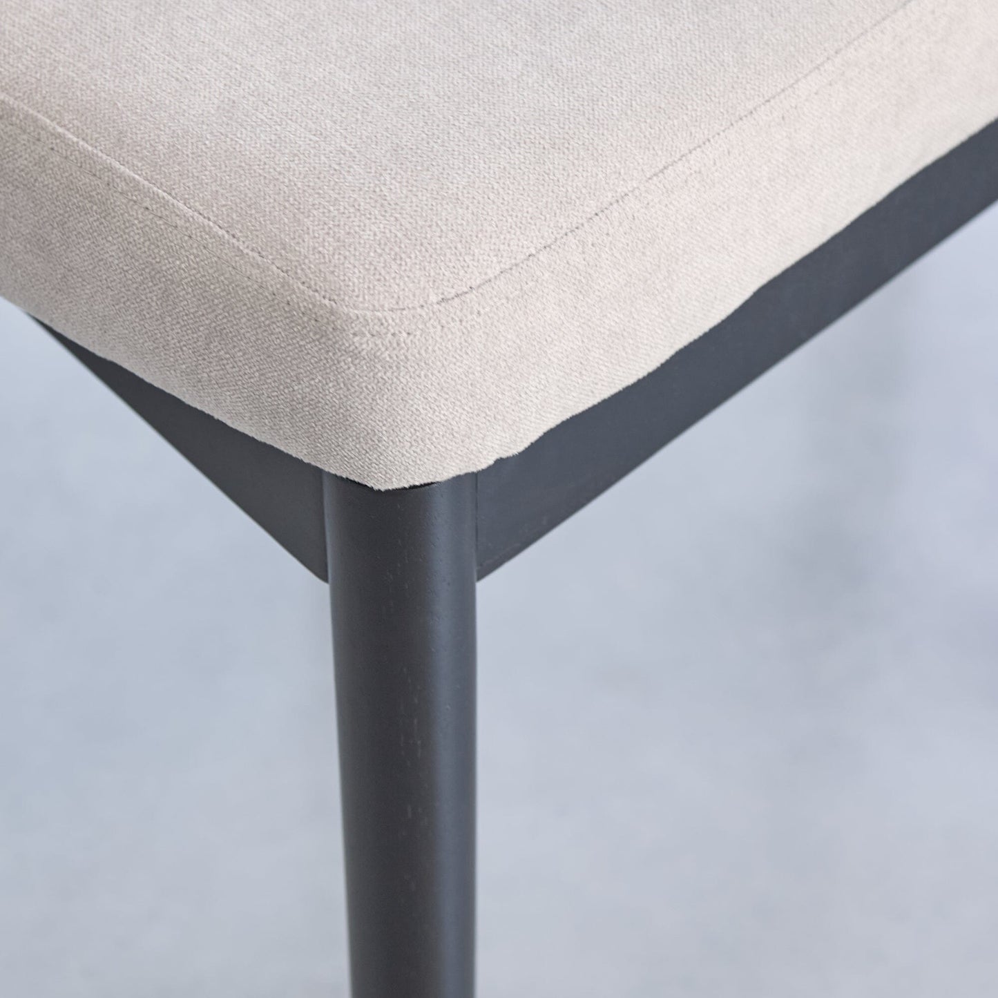 Chloe Dining Chair - Set of 2 - Soft Beige with Black Oak Legs - Laura James 