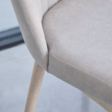Chloe Dining Chair - Set of 2 - Soft Beige with Whitewash Oak Legs - Laura James 