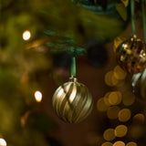 Valen Shatterproof 8cm Mixed Swirl Baubles - Set of 6 - Green - Laura James 
