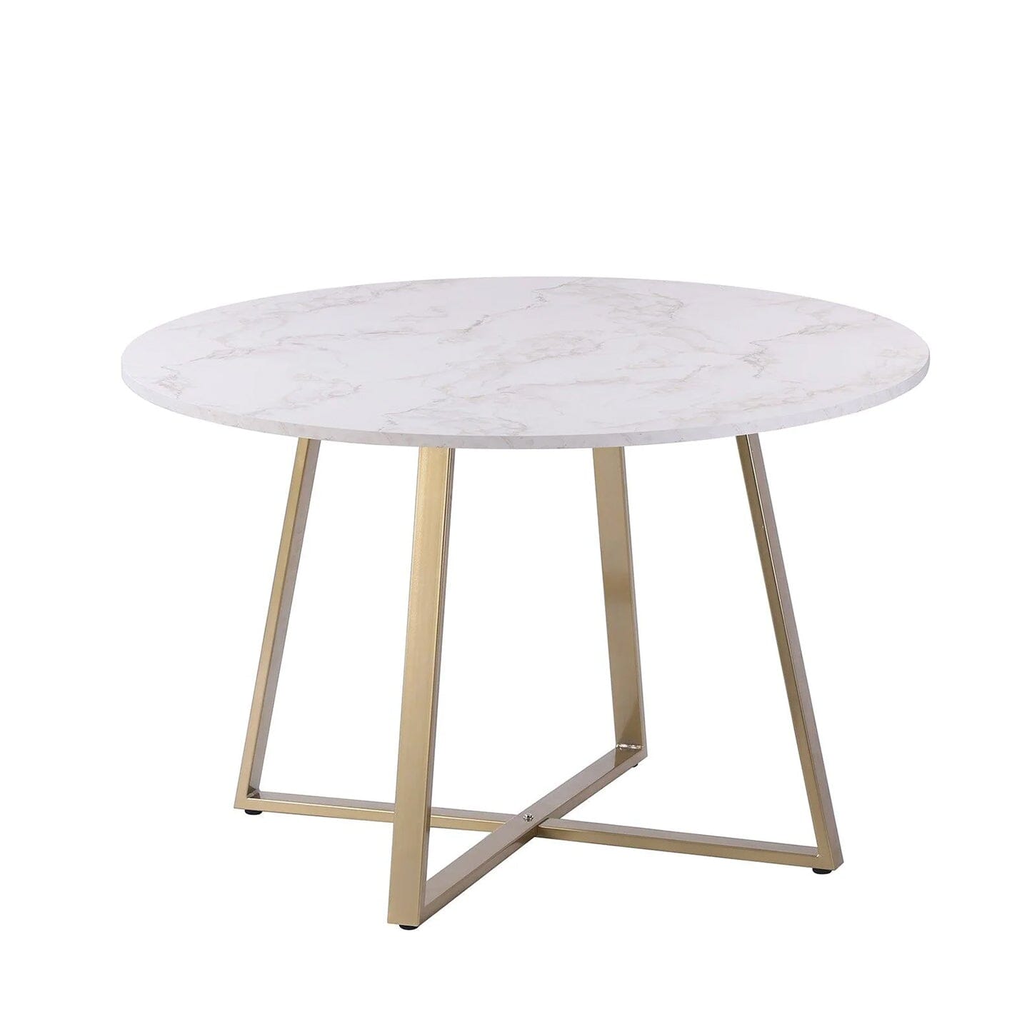 Clara Marble Dining Table Set - 4 Seater - Lola Black Dining Chairs with Gold Legs - Laura James