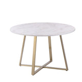 Clara Marble Dining Table Set - 4 Seater - Lola Black Dining Chairs with Gold Legs - Laura James
