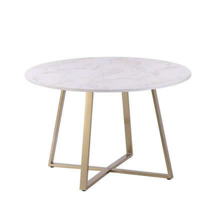 Clara Marble Dining Table Set - 4 Seater - Lola Black Dining Chairs with Gold Legs - Laura James