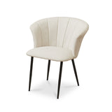 Cleo Boucle Dining Chairs with Black Legs