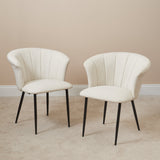 Cleo Beige Boucle Dining Chairs- Set Of 2 - Laura James 