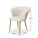 Cleo Beige Boucle Dining Chairs with Gold Legs - Set Of 2 - Laura James 