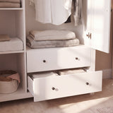 Bampton 3 Door Wardrobe with 2 Drawers - Alabaster White - Laura James 