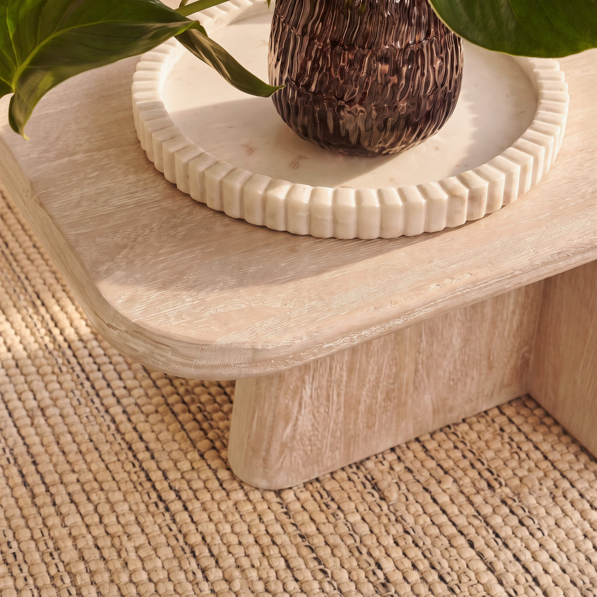 Bastian 100cm Limewash Coffee Table - Laura James 