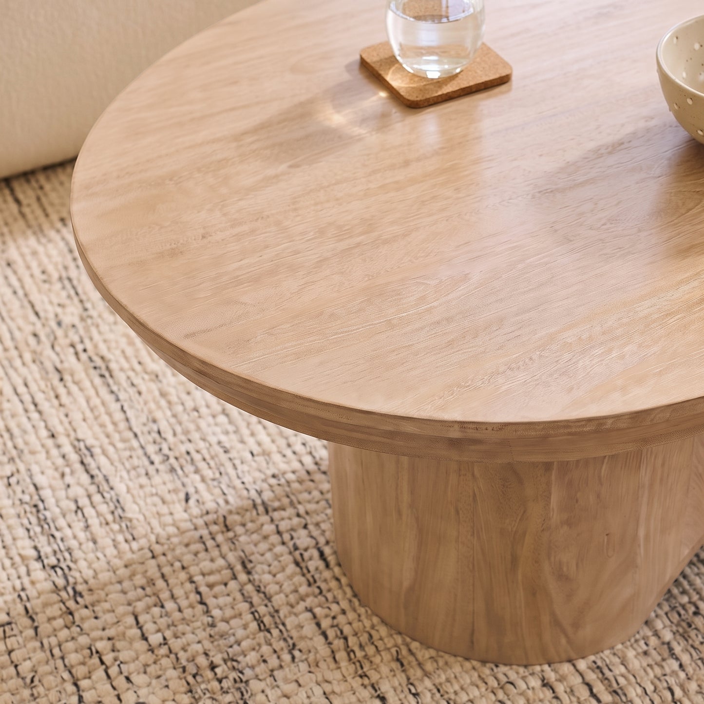Octavia 120cm Oval Limewash Coffee Table - Laura James 