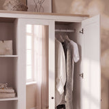 Bampton 3 Door Wardrobe with 2 Drawers - Alabaster White - Laura James 
