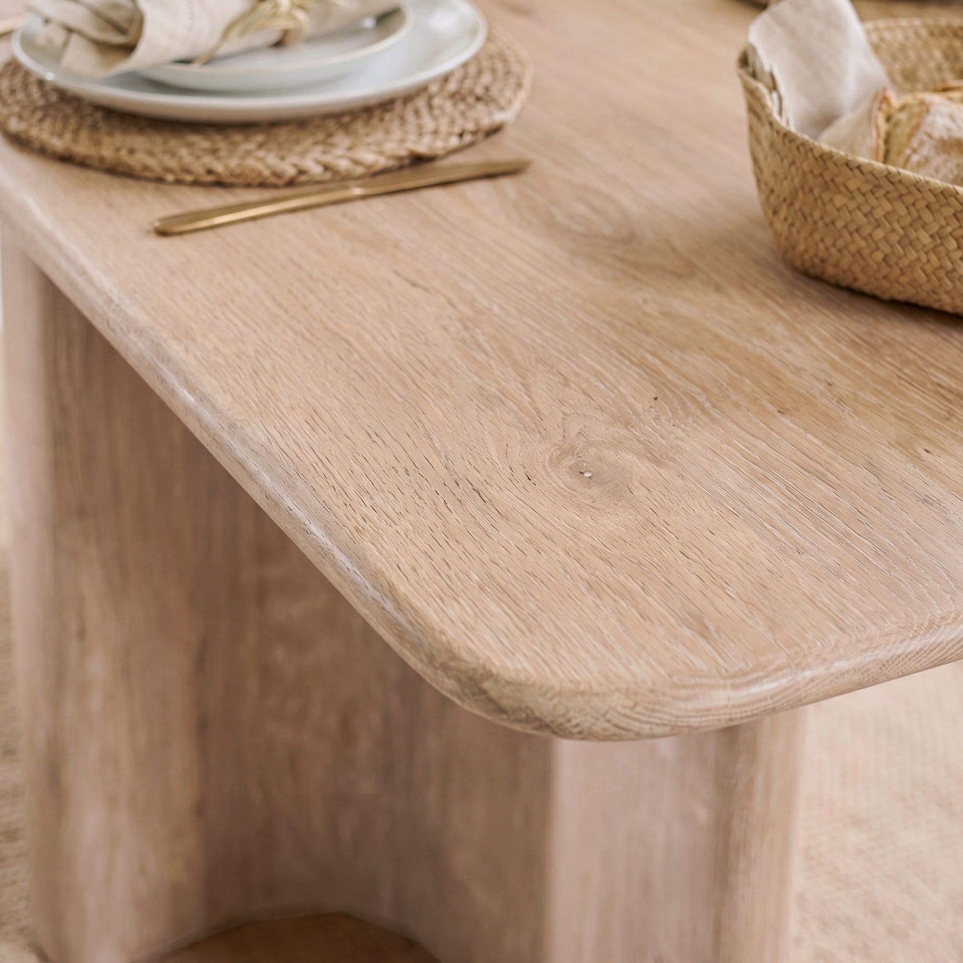 Bastian 220cm Limewash Dining Table - Laura James 