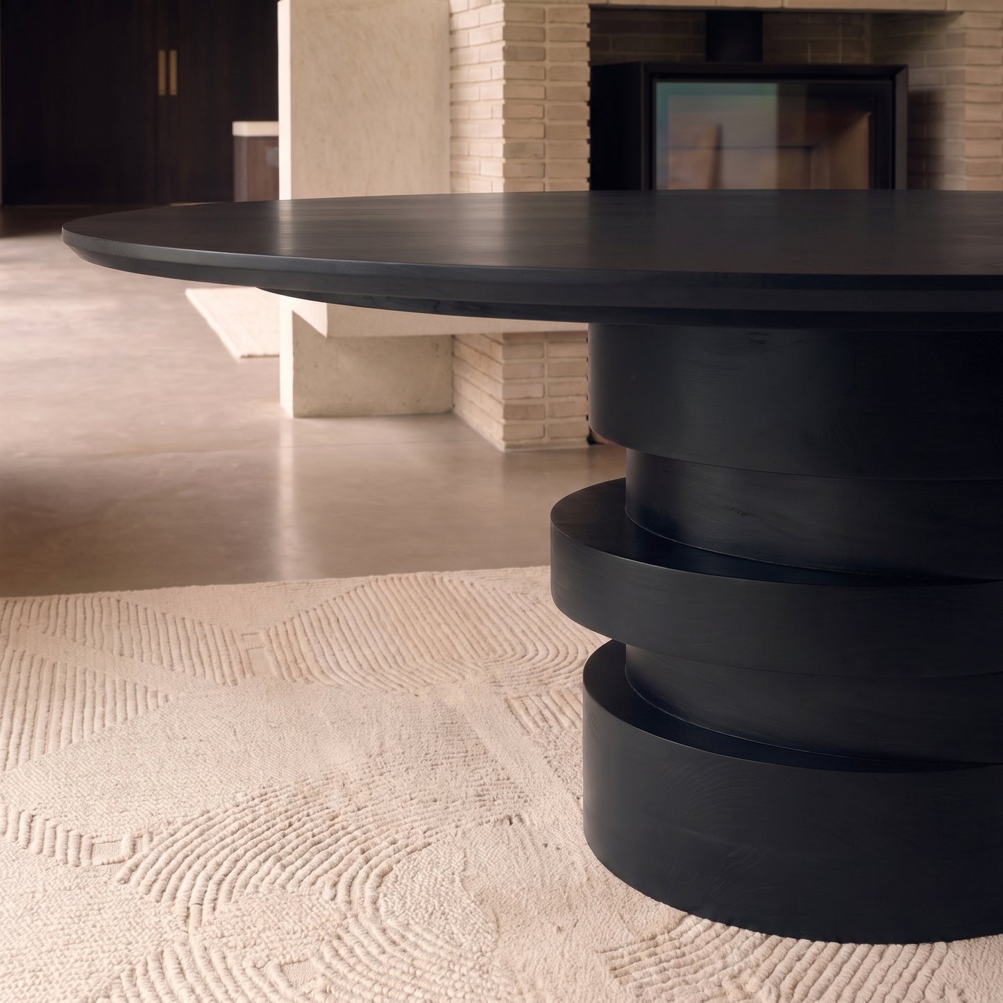 Adam 240cm Jet Black Mango Wood Oval Dining Table - Laura James 