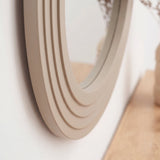 Kubu 70cm Wooden Round Mirror - Taupe - Laura James 