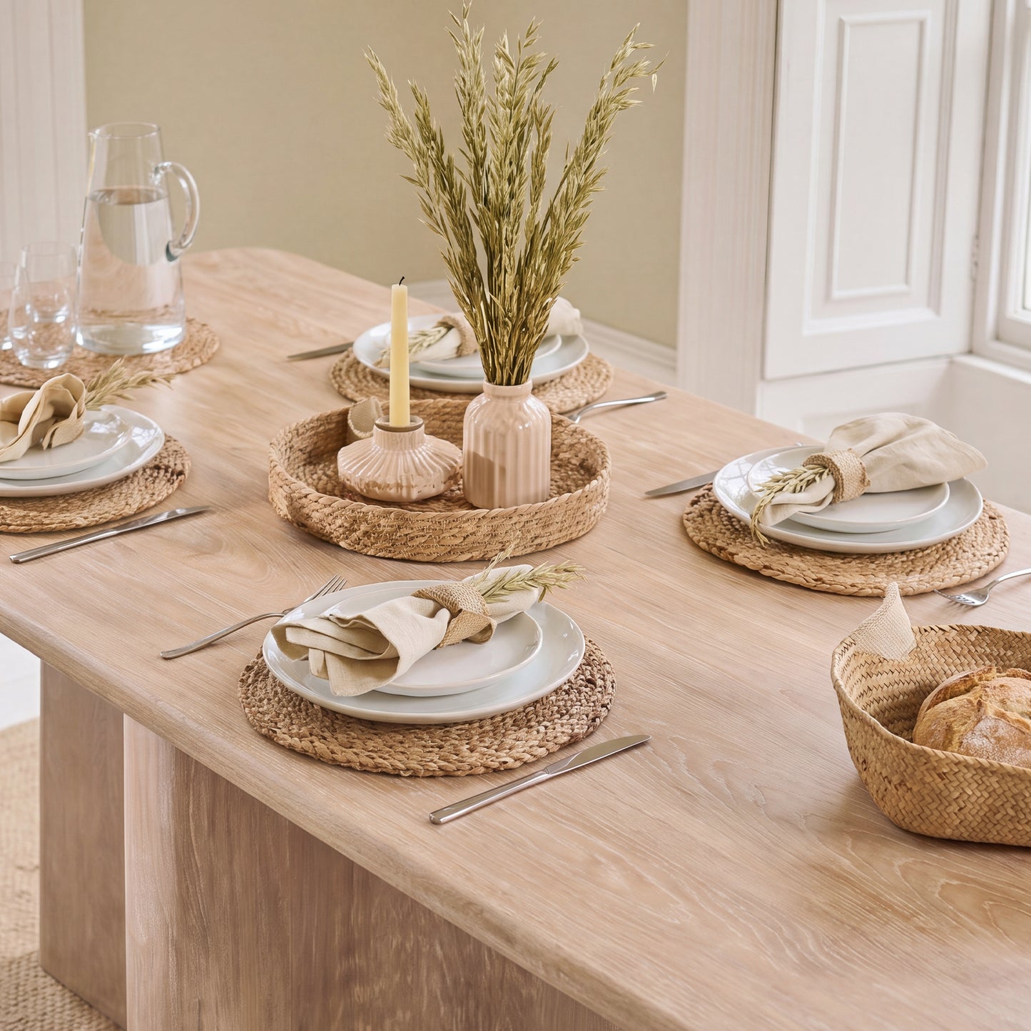 Bastian 220cm Limewash Dining Table - Laura James 