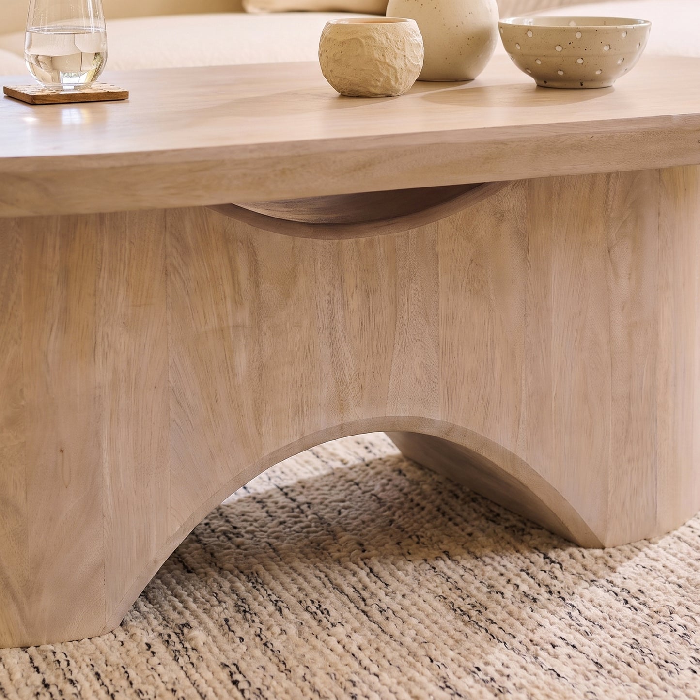 Octavia 120cm Oval Limewash Coffee Table - Laura James 