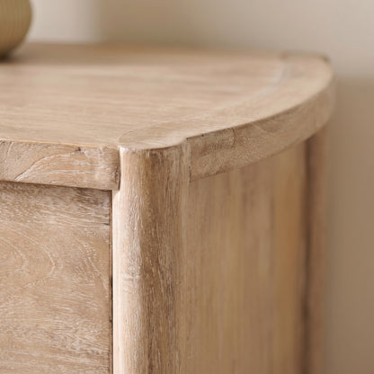 Viola 7 Drawer Tall Boy - Travertine Effect & Chalked Mango Wood - Laura James 