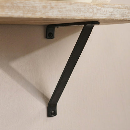 Atlas 125cm Mango Wood Wall Shelf - Whitewash - Laura James 