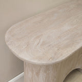 Octavia 110cm Oval Console Table - Limewash - Laura James 