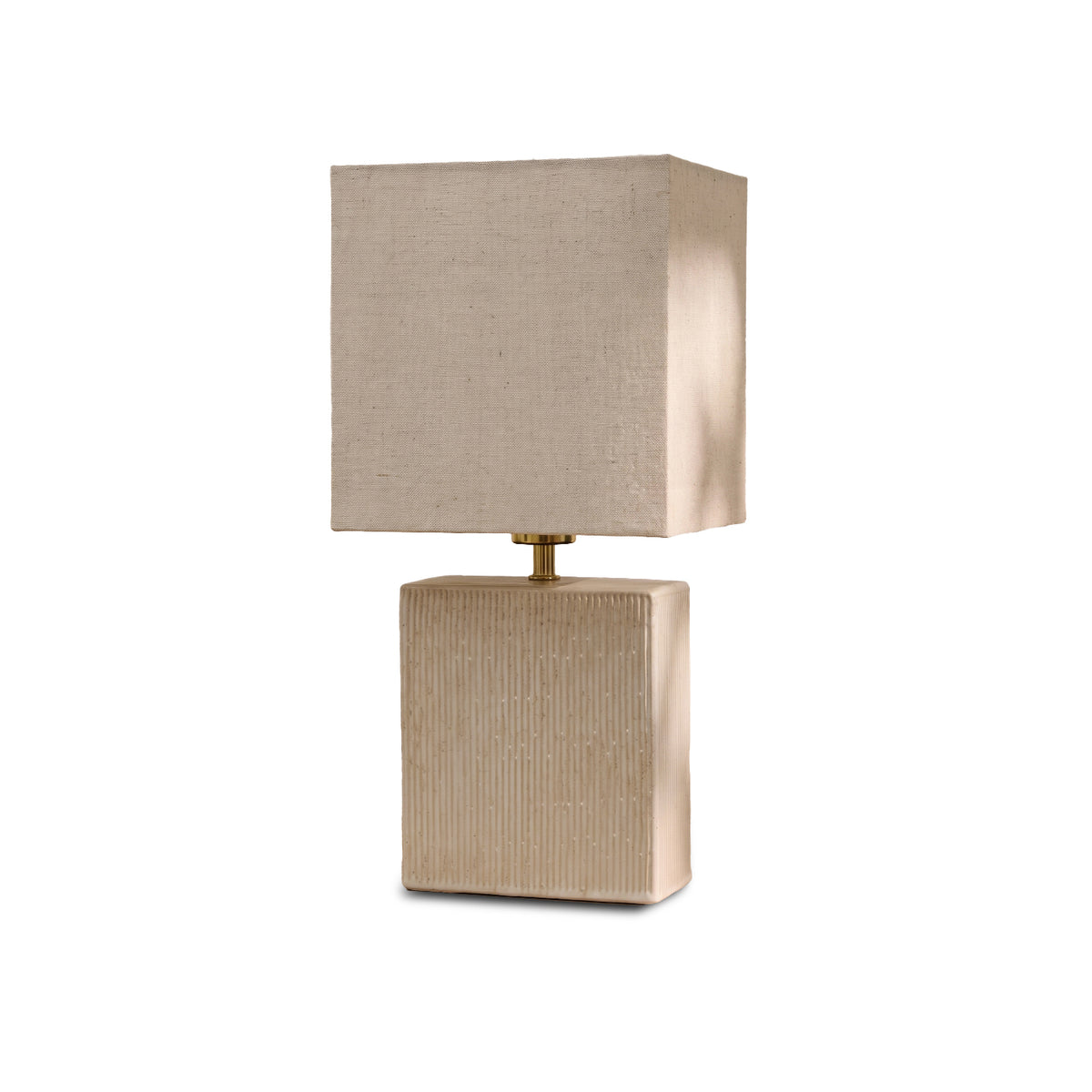 Coates 45cm Table Lamp - Oatmeal with Alabaster White Linen Shade