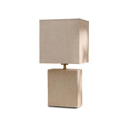 Coates 45cm Table Lamp - Oatmeal with Alabaster White Linen Shade