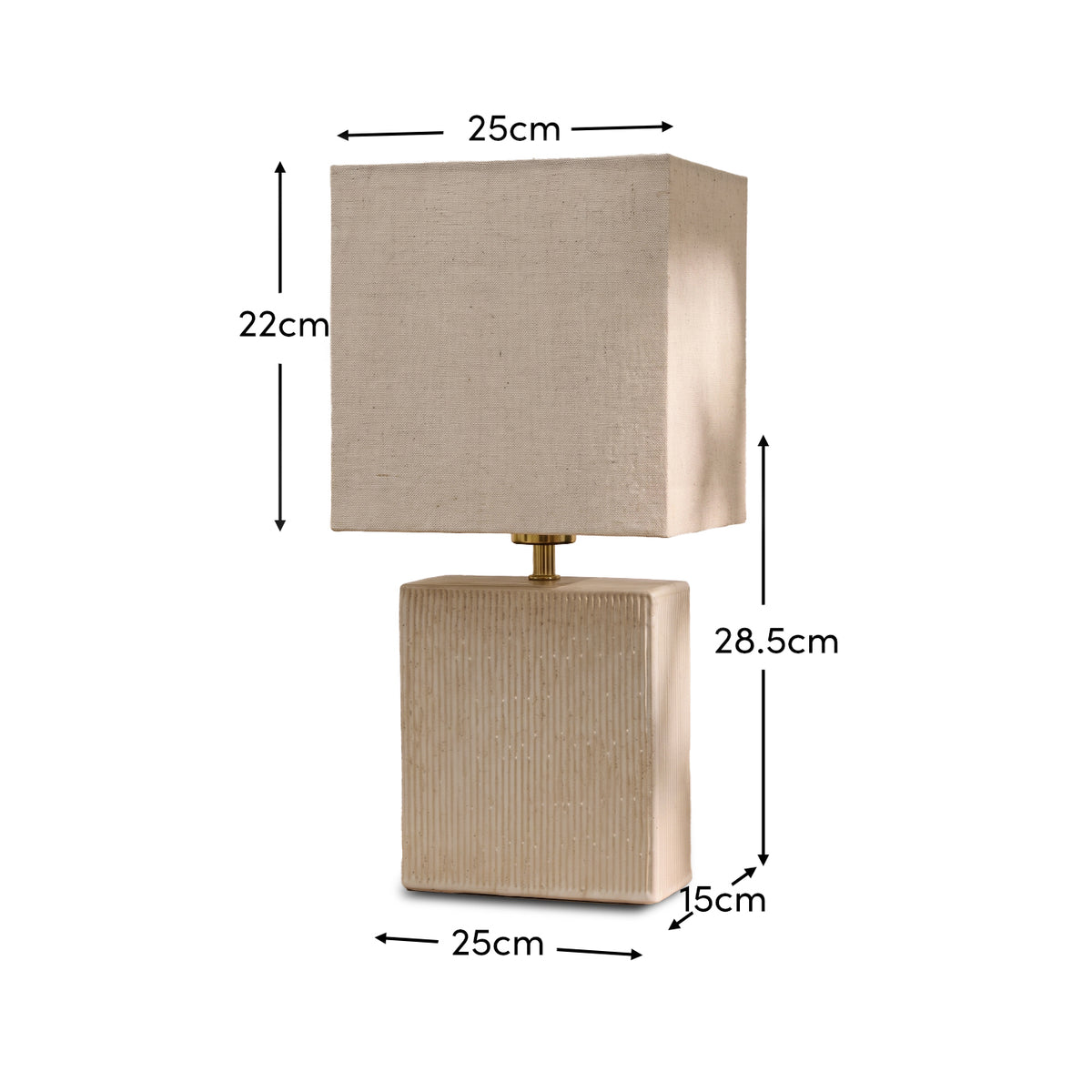 Coates 45cm Table Lamp - Oatmeal with Alabaster White Linen Shade